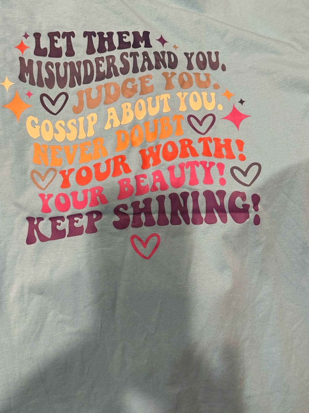 Ladies Light Blue ‘Let Them’ Graphic Tee - Keep Shining